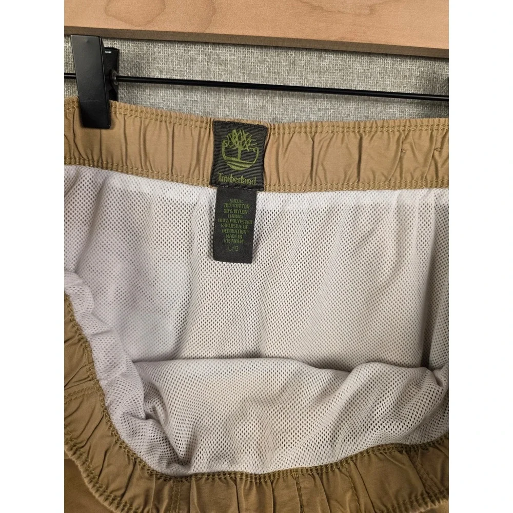 Timberland Mens Cargo Hiking Shorts Tan Khaki Integrated Belt Size Large L